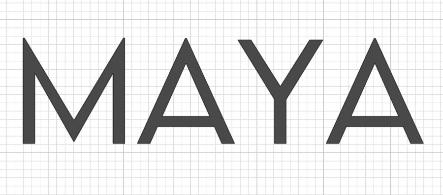 Lemon Milk font sample spelling the name Maya