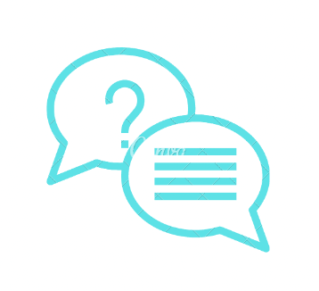 Teal speech-bubble icon representing questions and answers