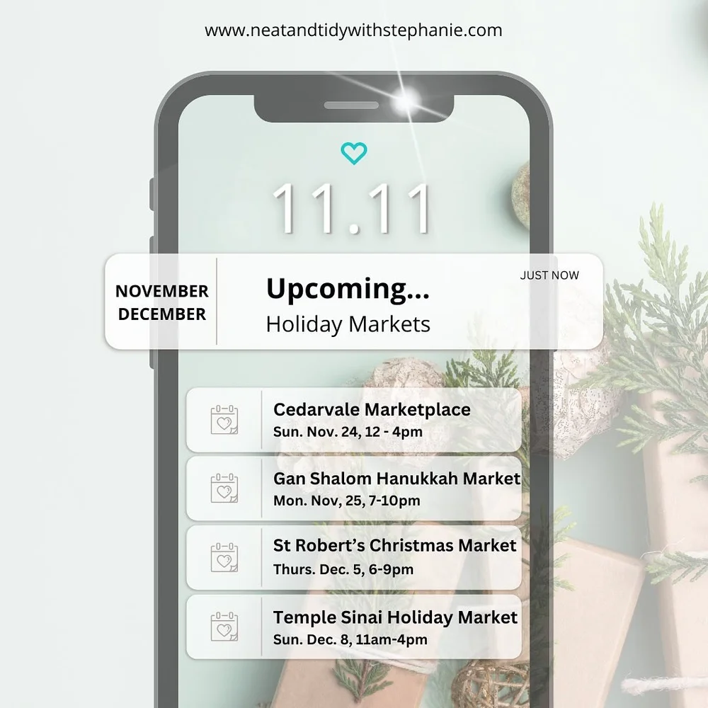 Phone-mockup graphic listing upcoming Toronto holiday market dates